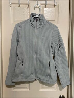Patagonia Light Gray Ribbed Full-Zip Jacket